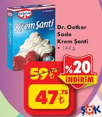 DR. OETKER SADE KREM ŞANTİ 144 G DR. OETKER SADE KREM ŞANTİ 144 G